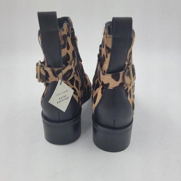 Cole Haan Kimberly Cheetah Print Side Zip Fur Bootie Ankle Boot W22302 Size 6.5B - Picture 8 of 12